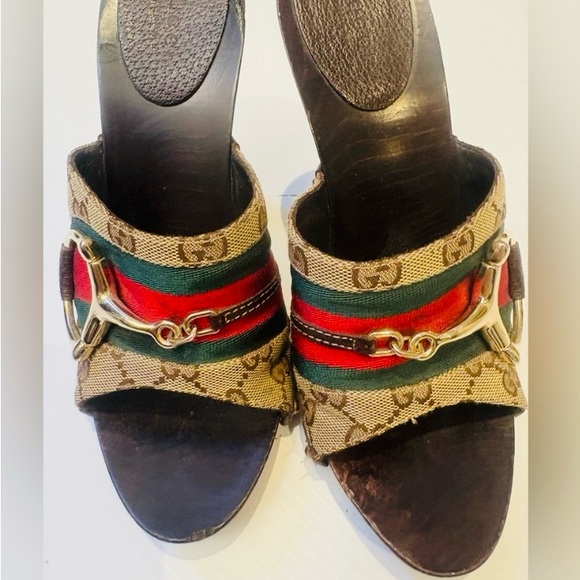 Gucci Monogram Icon Bit High Heel Clogs - Picture 5 of 15